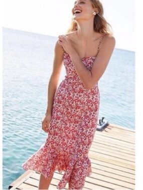 J. Crew Liberty Ruffle-Hem Midi Dress in Wiltshire Floral